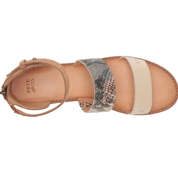 Frye and Co. Women's Evie 2 Band Sandal Flat - Snake Mulit Neutral - SZ 7.5 - Picture 5 of 15